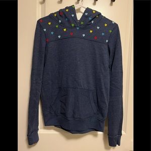 PINK Victoria’s Secret - Blue Hoodie with Multi-Colored Hearts